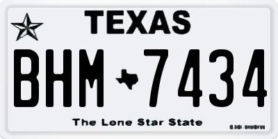 TX license plate BHM7434