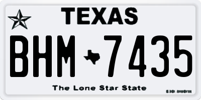 TX license plate BHM7435