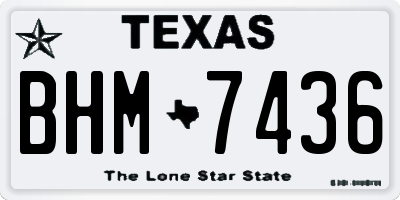 TX license plate BHM7436