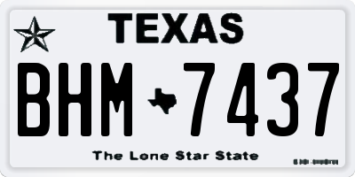 TX license plate BHM7437