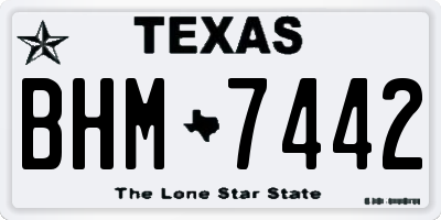 TX license plate BHM7442