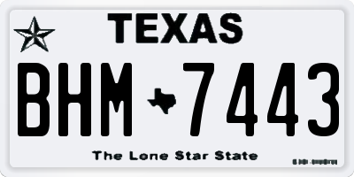 TX license plate BHM7443