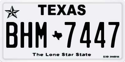 TX license plate BHM7447