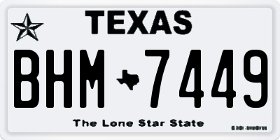 TX license plate BHM7449