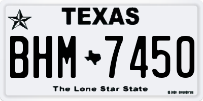 TX license plate BHM7450