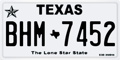 TX license plate BHM7452