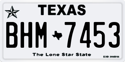TX license plate BHM7453