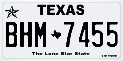 TX license plate BHM7455