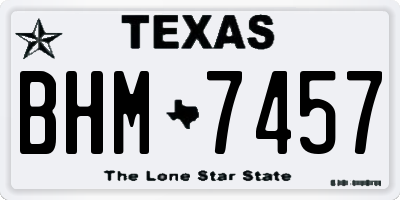 TX license plate BHM7457