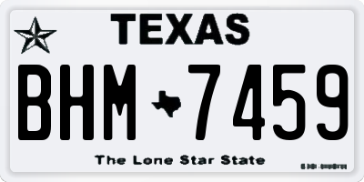 TX license plate BHM7459