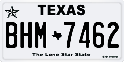 TX license plate BHM7462