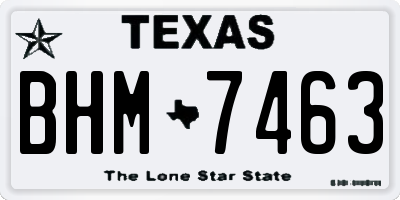 TX license plate BHM7463