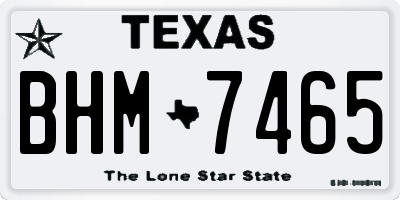 TX license plate BHM7465