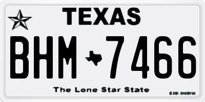 TX license plate BHM7466