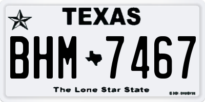 TX license plate BHM7467