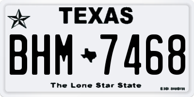 TX license plate BHM7468