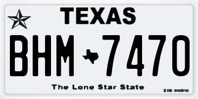 TX license plate BHM7470