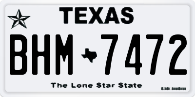 TX license plate BHM7472