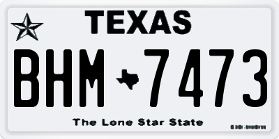 TX license plate BHM7473