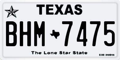 TX license plate BHM7475