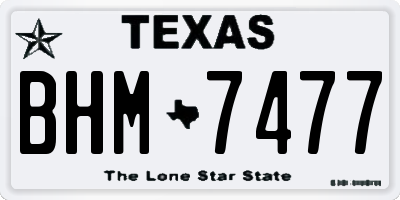 TX license plate BHM7477