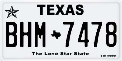 TX license plate BHM7478