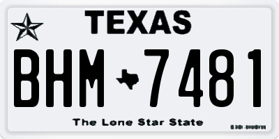 TX license plate BHM7481