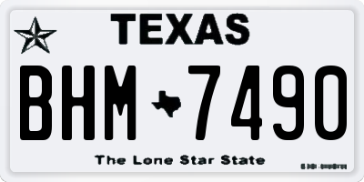 TX license plate BHM7490