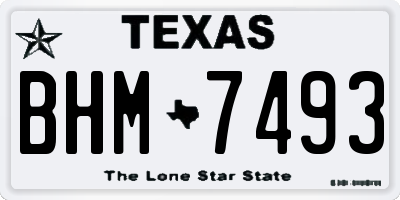TX license plate BHM7493