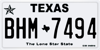 TX license plate BHM7494