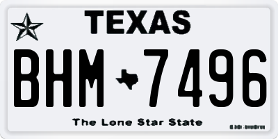 TX license plate BHM7496