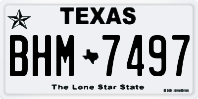 TX license plate BHM7497