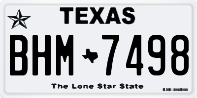 TX license plate BHM7498