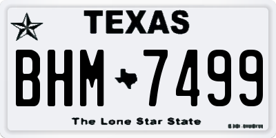 TX license plate BHM7499