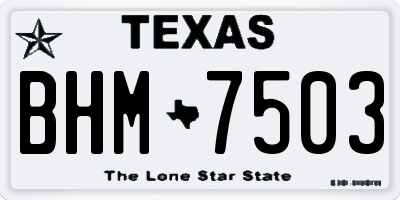 TX license plate BHM7503