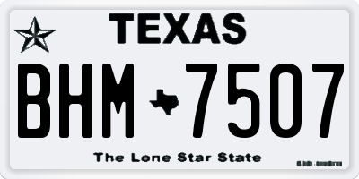 TX license plate BHM7507