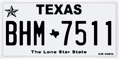 TX license plate BHM7511