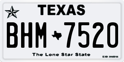TX license plate BHM7520