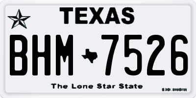 TX license plate BHM7526