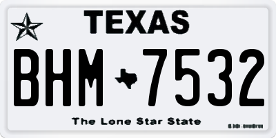 TX license plate BHM7532