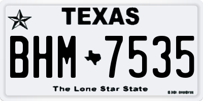 TX license plate BHM7535