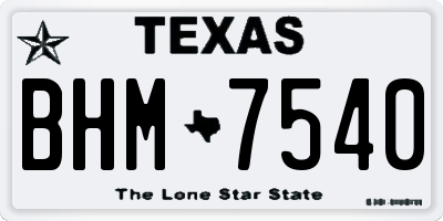 TX license plate BHM7540