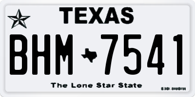TX license plate BHM7541