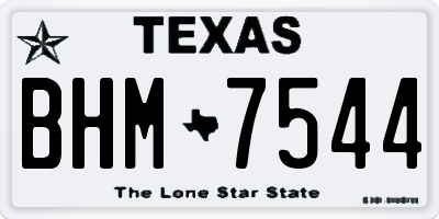 TX license plate BHM7544