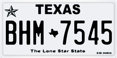 TX license plate BHM7545
