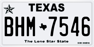 TX license plate BHM7546