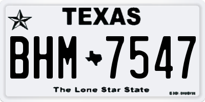 TX license plate BHM7547