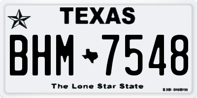 TX license plate BHM7548