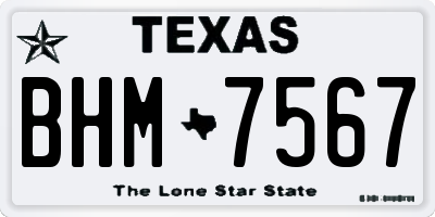 TX license plate BHM7567
