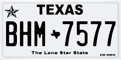 TX license plate BHM7577